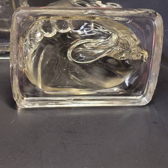 Pair Of Glass Federal Horse Heads Bookends Decor - Picture 5 of 8